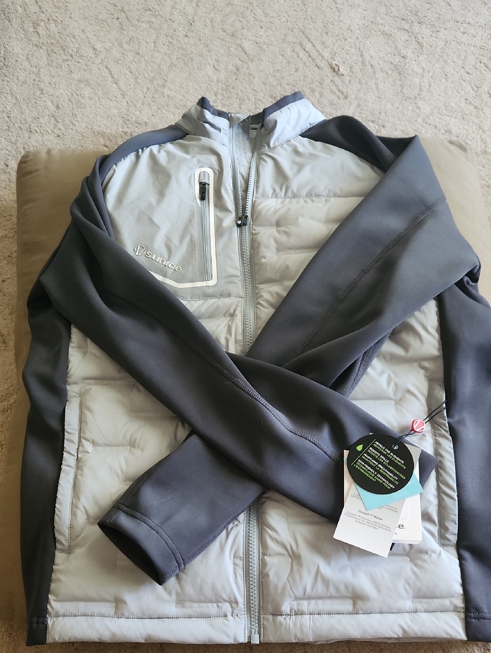 Sunice Light Gray and Dark Gray Hybrid Performance Jacket
